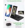 Wireless Charger, Fast Qi Wireless Charging Stand, 2-in-1 Wireless Charging Station Dock for iPhone 11 Pro/Max/X/Xs/XR/AirPods2, Samsung Galaxy Note/Watch/ Buds