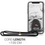 kwmobile Crossbody Case Compatible with Apple iPhone X - Clear Transparent TPU Cell Phone Cover with Neck Cord Lanyard Strap - Transparent/Black