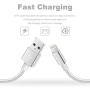 iPhone Charger, 3 Pack 10FT Lightning Cable Nylon Braided USB Charging Cord Compatible with iPhone 11/XS/XR/X/8/7/6/5/iPad(Silver Gray)