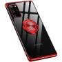 Galaxy Note 20 Ultra Case, Clear Ring Metal Holder Kickstand Magnetic Car Thin Fit Soft TPU Silicone Flexible for Samsung Galaxy Note 20 Ultra 6.9 Inch (Red)