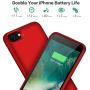 QTshine Battery Case for iPhone 6/6s/7/8, Upgraded [6000mAh] Protective Portable Charging Case Rechargeable Extended Battery Pack for Apple iPhone 6/6s/7/8 (4.7) - Red