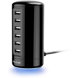 USB Charger, Multi USB Wall Charger : Jelly Comb Universal 6-Port Desktop USB Charging Station with Smart Identification for Phones, Tablets, Bluetooth Speakers and More (All Black)