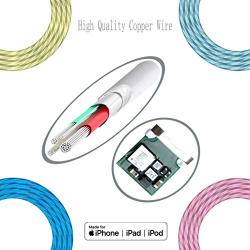 iPhone Charger Lightning Cable IDiSON 4Pack 4Color 4ft Apple MFi Certified Unbreakable Fast Charger Compatible iPhone 11 Pro X XR XS MAX 8 Plus 7 6s 5s 5c Air iPad Mini iPod (Green Orange Blue Yellow)