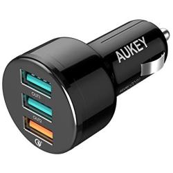 AUKEY USB Car Charger, 42W Quick Charge 3.0 Car Charger for iPhone 11/11 Pro/Xs/Max/XR, iPad Pro, Samsung Galaxy Note10+ and More