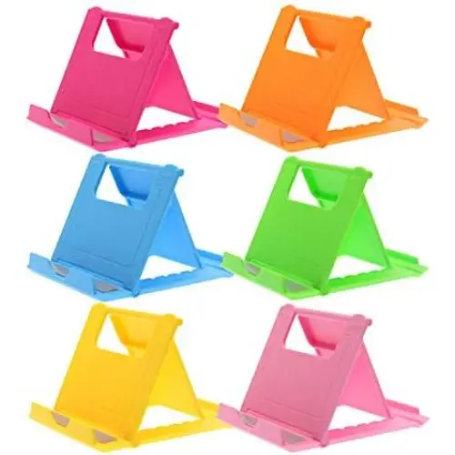 COOLOO Adjustable Cell Phone Stand for Desk, 6 Pack Smartphone Tablet Stand, Universal Foldable Multi-Angle Pocket Desktop Mobile Phone Holder (Multi-Colored) COOLOO Adjustable Cell Phone Stand for Desk, 6 Pack Smartphone Tablet Stand, Universal Foldable Multi-Angle Pocket Desktop Mobile Phone Holder (Multi-Colored)