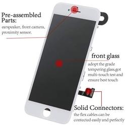 Screen Replacement for iPhone 8 Pre-Assembled, LCD Display and Touch Screen Digitizer Replacement for A1863, A1905, A1906 w/Facing Proximity Sensor, Earspeaker, Front Camera and Repair Tools (White)