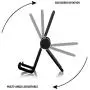 Adjustable Cell Phone Stand, Universal Multi Angle Stand Holder for iPhone X, iPhone 8/7/6S/6/Plus, Samsung and All Android Smartphones-Black