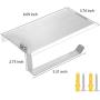 Toilet Paper Holder, SUS304 Stainless Steel Toilet Paper Holder with Phone Shelf for Mobile Phone, Wall Mounted Bathroom Tissue Holder for Smartphone