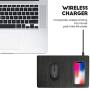 Fast Wireless Charger Mouse Pad Qi Certified Case-Friendly 10W Wireless Charging Mouse Mat for iPhone 11,11 Pro,11 Pro Max,XR,Xs Max,Xs,X,8,8 Plus,Samsung Galaxy S10/S9/S8,Note 10/9/8/（7.5W/10W）