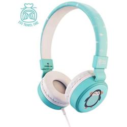 Planet Buddies Kids Headphones, On Ear Headphones for Kids, Volume Safe Foldable Wired Earphones for School, Travel, Phone, Kindle - Blue Penguin