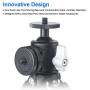 Ball Head with Cold Shoe Mount, 360 Degree Panning, 90 Degree Tilt Notch, 1/4" Screw and Shoe Mount, for Tripod,Selfie Stick,Monopod Mount, Come with on Camera Hot Shoe Adapter.