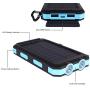 Solar Chargers 30,000mAh, Dualpow Portable Dual USB Solar Battery Charger External Battery Pack Phone Charger Power Bank with Flashlight for Smartphones Tablet Camera (Baby Blue)