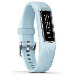 Garmin vívosmart 4, Activity and Fitness Tracker w/Pulse Ox and Heart Rate Monitor, Silver W/Azure Blue Band, 0.75 inches (010-01995-14)