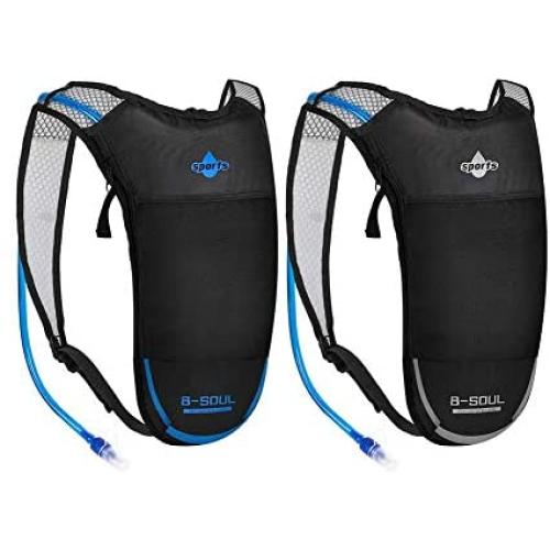 ACVCY Hydration Backpack with 2L Water Bladder, Backpack Reservoirs Water Bladder with Adjustable Straps Daypack for Running, Hiking, Biking, Festivals, Raves (2 Pack)