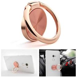 Phone Ring Holder Finger Kickstand - LANETNCY 360° Rotation Metal Ring Grip Stand for Strongly Magnetic Car Mount Compatible with All Smartphone(Rose Gold)