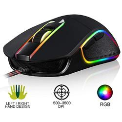 MOTOSPEED USB Wired 3500DPI Gaming Mouse Support Macro Programming, with 6 Buttons, Adjustable RGB Backlit, 6 Adjustable DPI Mouse for PC, Laptop, Apple MacBook