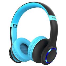 Mpow CH9 Kids Bluetooth Headphones with Microphone & LED Light, Bluetooth 5.0, 15Hours Playing Wireless Foldable Headset w/Mic, Volume Limited 85dB-95dB for PC/Cellphone/TV/School