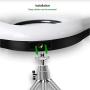 Aramox Dimmable Fill Light, Ring Light Dimmable LED Fill Light with Stand for Video Live Stream Makeup