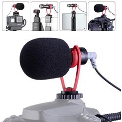 SAIREN Vlog Video On Camera Microphone Cardioid Directional Plug and Use Broadcast Mic High Sensitivity for Canon Nikon Panasonic Fuji Sony A7 III etc DSLR/Camera for iPhone 11 Pro Max Smartphone