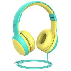 gorsun Kids Headphones with Limited Volume, Children Headphone Over Ear, Kids Headphones for Boys and Girls, Wired Headset for Children-Green