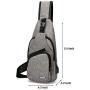 Mens Womens Sling Chest Shoulder Bag Outdoor Travel Crossbody Backpack with USB Charging Port