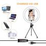 Ring Light with Tripod Stand and Phone Holder 10" Selfie Desk Makeup Light with Wireless Remote Controller for YouTube, Makeup, Live Streaming, Video Shooting（3 Modes & 10 Brightness Level）