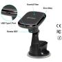 Wireless Charging Magnetic Car Mount PITAKA MagEZ Mount Qi Only Compatible with MagEZ Case/MagEZ Case Pro Fast Charging Phone Holder with USB A-C Cable Suction Cup for iPhone Galaxy Smartphone