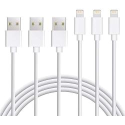 Atill iPhone Charger 3Pack 10FT Lightning Cable Extra Long iPhone Charger Cable Charging Cable Cord Compatible iPhone Xs MAX XR X 8 8 Plus, 7 7 Plus 6 6s 6 Plus 6s Plus SE 5 iPad, iPod and More-white