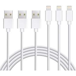 Atill iPhone Charger 3Pack 10FT Lightning Cable Extra Long iPhone Charger Cable Charging Cable Cord Compatible iPhone Xs MAX XR X 8 8 Plus, 7 7 Plus 6 6s 6 Plus 6s Plus SE 5 iPad, iPod and More-white