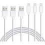Atill iPhone Charger 3Pack 10FT Lightning Cable Extra Long iPhone Charger Cable Charging Cable Cord Compatible iPhone Xs MAX XR X 8 8 Plus, 7 7 Plus 6 6s 6 Plus 6s Plus SE 5 iPad, iPod and More-white