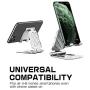 SUPCASE Desk Counter Table Cell Phone Stand Holder Phone Dock Cradle Adjustable Multi Angle Compatible with iPhone 11 Pro Xs Xs Max X Xr 7 8 & Android Smartphone (Silver)