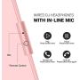 OneOdio Over Ear Headphones for Women and Girls, Wired Bass Stereo Sound Headsets with Share Port, 50mm Driver Rose Gold Headsets with Mic for PC, Phone, Laptop, Guitar, Piano, Mp3/4, Tablet (Pink)