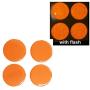 Orange Round Circle x4 Reflective Domed Decals Safety Reflector Night Gloss 3D Gel Rear Resin Motorcycle Sticker Badge Reflector Bike Bicycle Car Helmet Trunk Tailgate Self Adhesive Decal Mobile Phone Laptop Notebook Mac