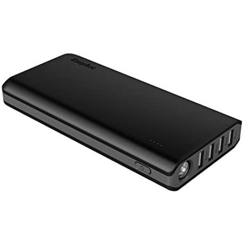 EasyAcc 20000mAh Power Bank(2A Input 4.8A Smart Output) External Battery Charger Portable Charger for Android Phone Samsung HTC Smartphones Tablets - Black and Gray