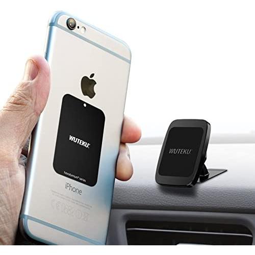 Wuteku Magnetic Cell Phone Dashboard Holder Kit for Car - Works on All Vehicles, Phones and Tablets - Compatible with Phones XR XS X 8 7 and Samsung S10 S9 S8 by Pro Driver - Strong 3M