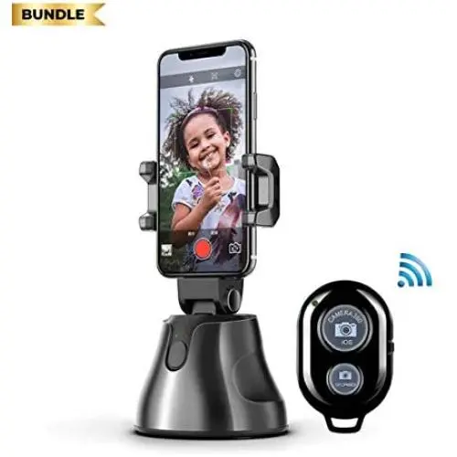 Robot Camera Phone Holder W/Bluetooth Remote, Portable Smart Selfie Stick, 360° Auto Rotation Face Object Tracking Phone Camera Holder, Smartphone Holder For Vlog Recording, Cooking and Fitness videos Robot Camera Phone Holder W/Bluetooth Remote, Portable Smart Selfie Stick, 360° Auto Rotation Face Object Tracking Phone Camera Holder, Smartphone Holder For Vlog Recording, Cooking and Fitness videos