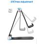 Adjustable Cellphone Stand, Cabepow 2 Pack Aluminum Desktop Phone Holder with Anti-Slip Base and Convenient Charging Port for iPhone 11 Xs XR X 8 SE 2020, All Android Smartphone