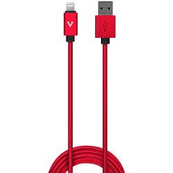 vCharged Red 12 FT Longest Lightning Cable | MFi Certified | Nylon Braided Compatible with New iPhone, AirPods & iPad