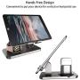Fingic 4 in 1 Charging Stand for Apple Watch (5/4/3/2/1), Airpods Pro 2019, Airpods 2/1, iPad Stand, Charging Stand for iPhone SE 2020/11 Pro Max/X/XS/XR/8Plus Samsung Galaxy S20 Android Tablet, Grey