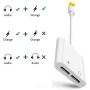 [Apple MFi Certified] 2 in 1 Dual Lightning iPhone Adapter & Splitter, Adapter Dual Converter Cable Headphone Music+Charge+Call+Volume Control Compatible for iPhone 11/11 Pro/XS/XR/X 8/7, iPad-iOS 13