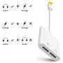 [Apple MFi Certified] 2 in 1 Dual Lightning iPhone Adapter & Splitter, Adapter Dual Converter Cable Headphone Music+Charge+Call+Volume Control Compatible for iPhone 11/11 Pro/XS/XR/X 8/7, iPad-iOS 13