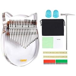 TREELF TF-17C 17 keys Kalimba Acrylic Thumb Piano 17 Keys Mbira Transparent Keyboard Instrument