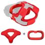 The Combo of VR Face Silicone Cover Mask Pad & Head Strap Pad Cushion Compatible for Oculus Quest Sweatproof Light Blocking (Washable) for Virtual Reality Headset (Red)