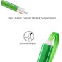 3ft Visible Flowing LED USB Cable Sync Data Fast Charger Cord for iPhone 11/iPhone Xs MAX/XR/ /8/8 Plus/7/7 Plus/6/6 Plus, iPod and iPad and More-with Cell Phone Finger Ring Stand（Green）