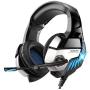 Gaming Headset for PS4, Xbox One, PC Headphones with Microphone LED Light Mic for Nintendo Switch Playstation Computer, K5 pro (Black&Blue)