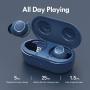 Wireless Earbuds, Mpow M30 in-Ear Bluetooth Headphones, Immersive Bass Sound, IPX8 Waterproof Sport Earphones, Touch Control, 25H Playtime/Mics/USB-C Quick Charge/Twin&Mono Mode, Blue