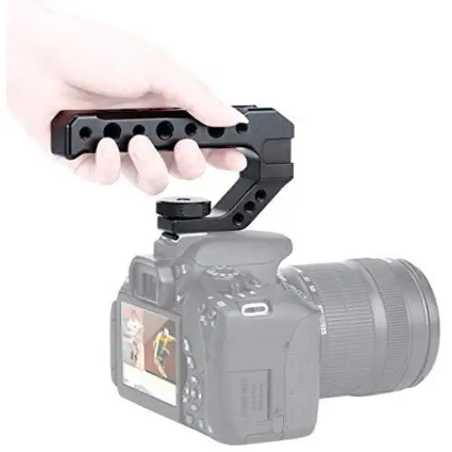 R005 Camera Top Handle Camera Top Cheese Handle Grip Universal Video Stabilizing Rig W 3 Cold Shoe Adapters to Mount Microphone, LED Light, Monitor, Easy Low Angle Shoots Metal R005 Camera Top Handle Camera Top Cheese Handle Grip Universal Video Stabilizing Rig W 3 Cold Shoe Adapters to Mount Microphone, LED Light, Monitor, Easy Low Angle Shoots Metal