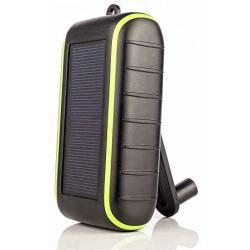 Solar Charger Hand-Crank Portable, 10000 mAh Solar Power Charger, 2020 Edition, Dual USB Output , LED Flashlight, 3 Power Modes, Mobile Phone Charger Waterproof for Indoor  Outdoor (Black)