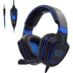 Gaming Headset with Microphone for Xbox One PC PS4 - PC Gaming Headphones with Mic, AH28 Wired Over Ear Gaming Headphone for PC MAC Computer Laptop Playstation 4, Xbox one Controller, Phones