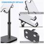 Cell Phone Stand, Phone Stand for Desk Height Adjustable, Tablet Stand Holder Desktop Phone Holder for Desk Compatible with All Mobile Phones,iPad, (Black)